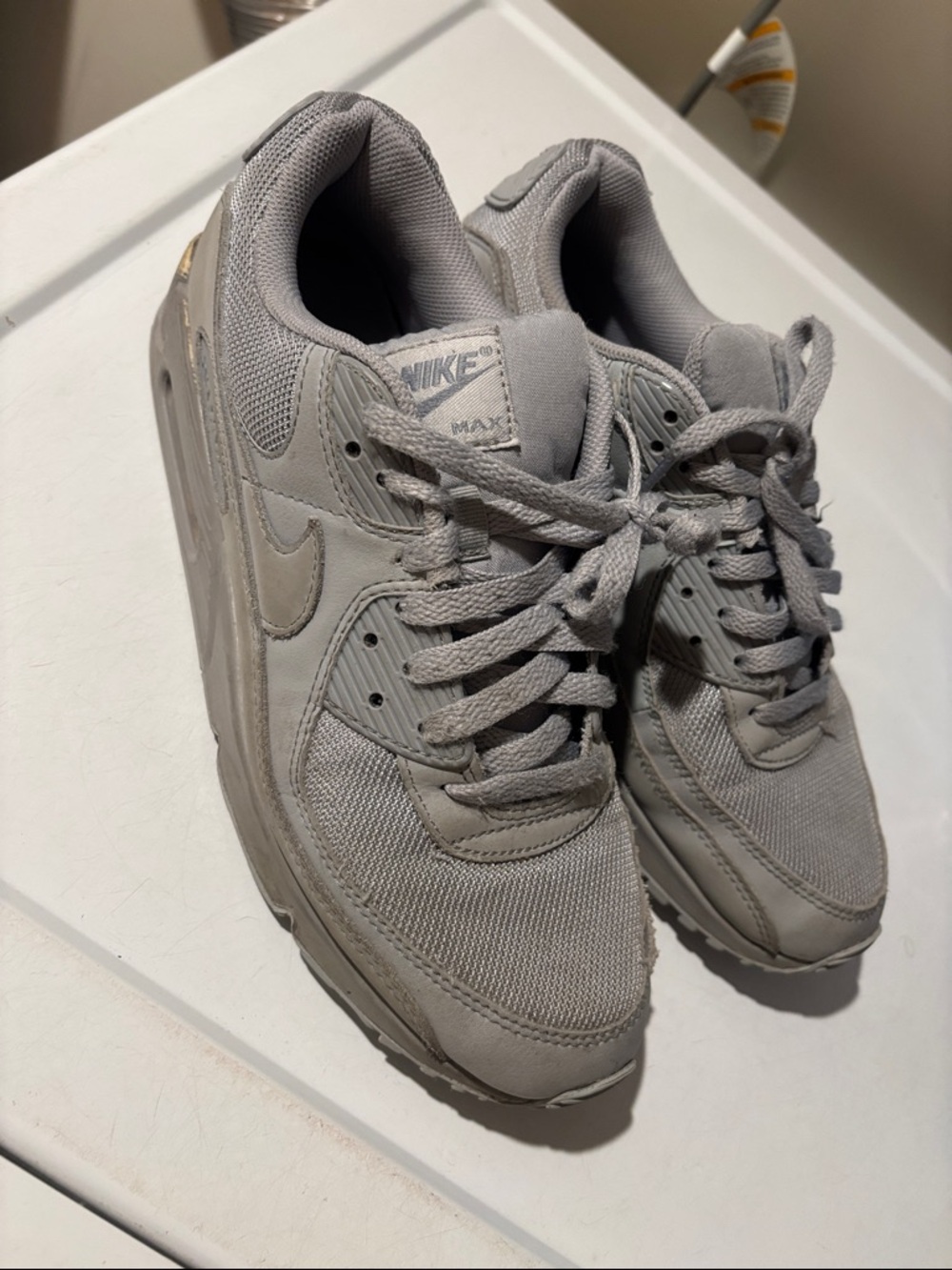 Nike Light Gray Mesh & Leather Air Max Sneakers